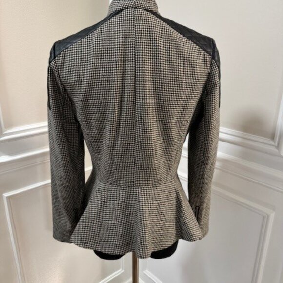 Ralph Lauren Houndstooth Peplum Wool Blend Jacket 2P EUC - Picture 7 of 7